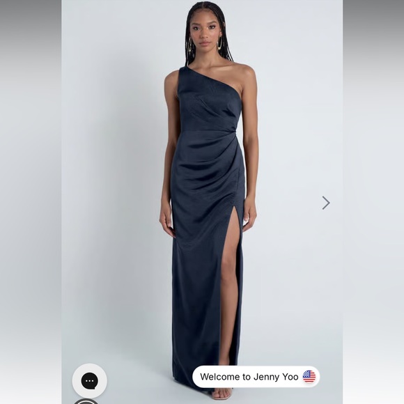 Jenny Yoo One-Shoulder Midnight Blue Dress